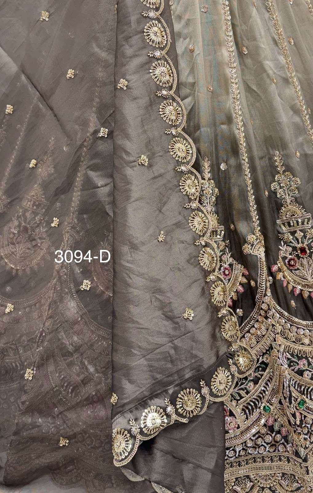 Art Of beautiful Work in Shaded Color Designer Chandnia Silk fabric Lehenga Choli Wholesale in surat 3094
